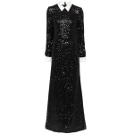Macgraw Neo Gothic Dress in Black Sequin