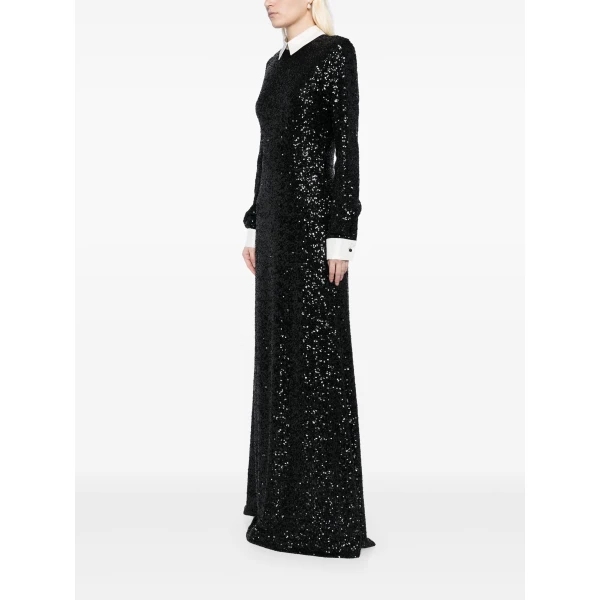 Macgraw Neo Gothic Dress in Black Sequin, view 6