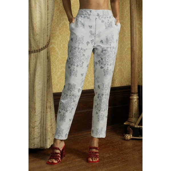 Macgraw Non Chalant Trouser in Porcelain Jacquard, view 5