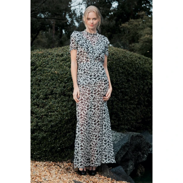 Macgraw Oleander Skirt in Black Blossom, view 2