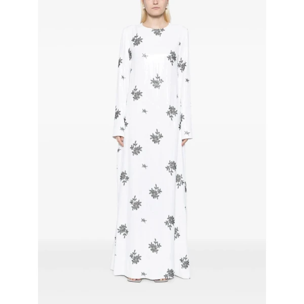 Macgraw Poetry Gown in white and black floral sequin, view 4