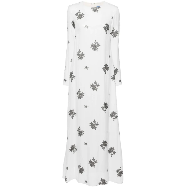 Macgraw Poetry Gown in white and black floral sequin
