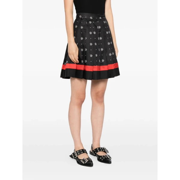 Macgraw Scholarship Skirt in Black and White Floral, view 4