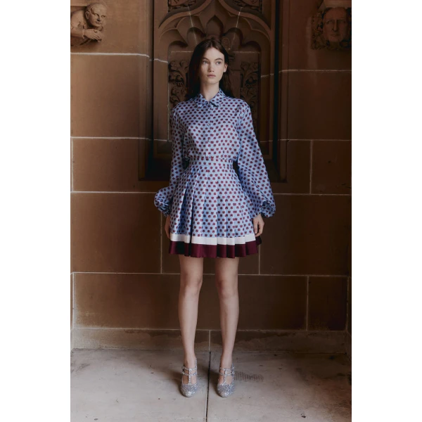 Macgraw Scholarship Skirt in Blue Crest, view 2