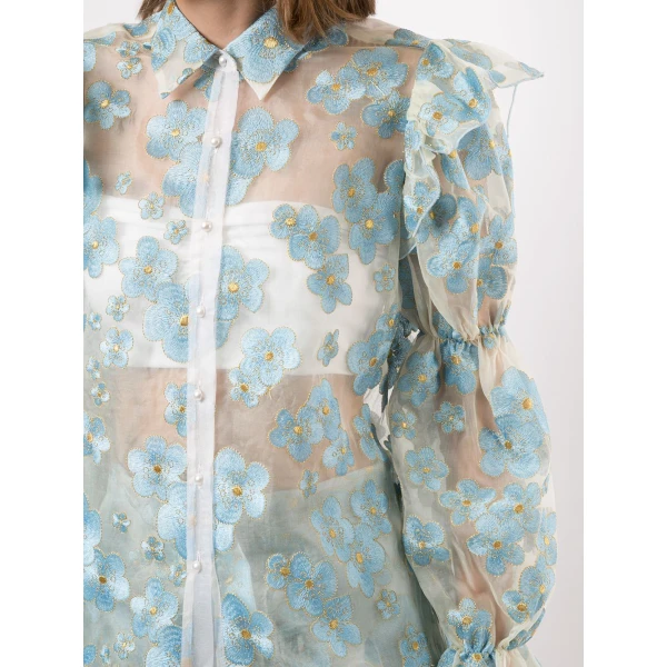 Macgraw Souffle Blouse in Blue Blossom, view 3