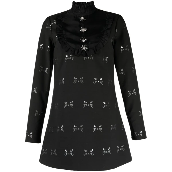 Tempo Dress in Cat Jacquard