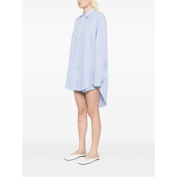 Macgraw Truth Shirt in blue stripe with diamanté, view 4