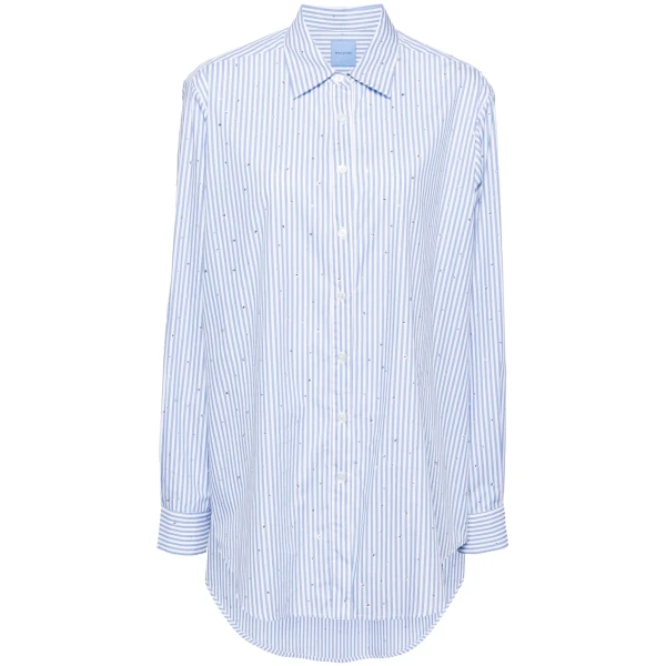 Truth Shirt in blue stripe with diamanté