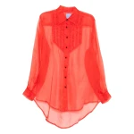 macgraw tuxedo sheer blouse