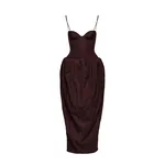 Magda Butrym Bustier dress with voluminous skirt in brown