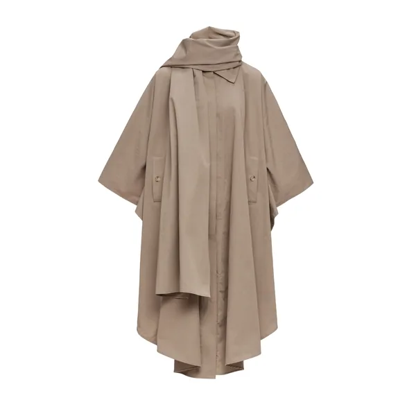 Magda Butrym Cape-style coat with scarf in beige