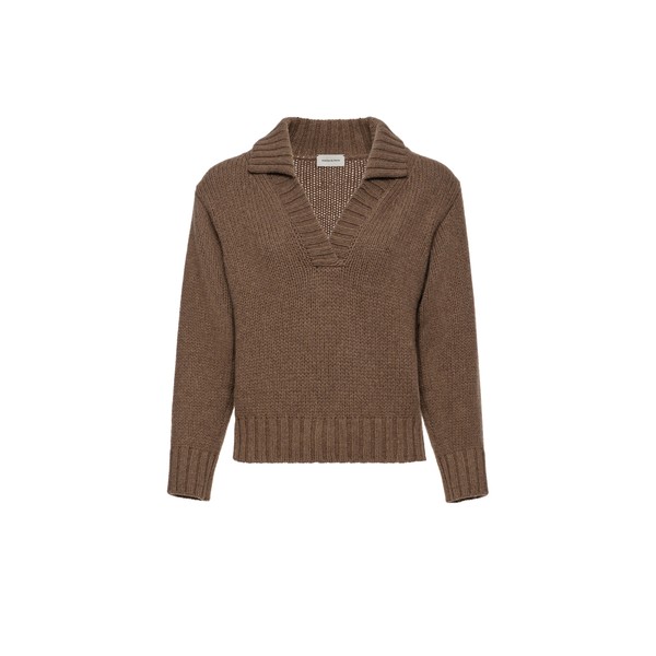 Magda Butrym Cashmere polo sweater in beige