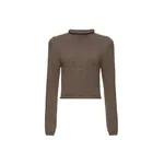 Magda Butrym Cashmere sweater with hand-embroidered logo in beige