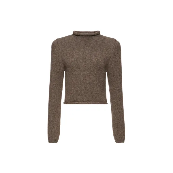 Magda Butrym Cashmere sweater with hand-embroidered logo in beige