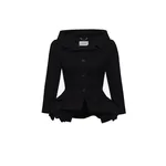 Magda Butrym Cotton blazer with rose peplum in black