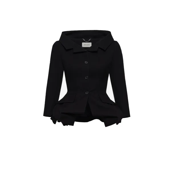 Magda Butrym Cotton blazer with rose peplum in black