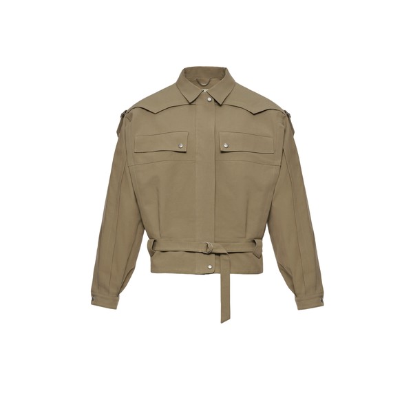 Magda Butrym Cotton utility jacket with belt in khaki