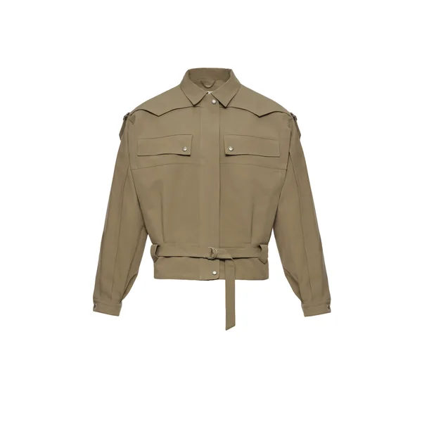 Magda Butrym Cotton utility jacket with belt in khaki