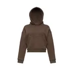 Magda Butrym Cropped cotton hoodie with monogram embroidery in grey