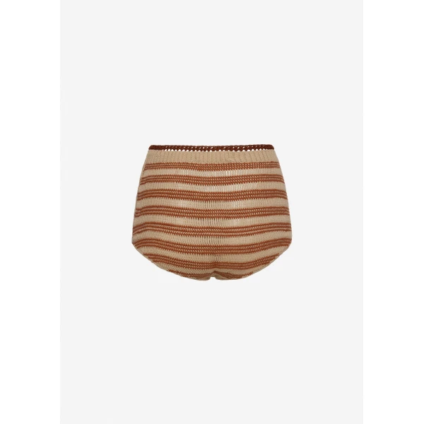 Magda Butrym High-waisted crochet shorts in beige, view 3