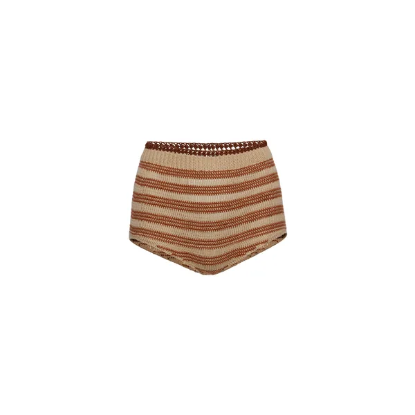 Magda Butrym High-waisted crochet shorts in beige