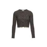 Magda Butrym Long-sleeve crochet-trim cropped cardigan in black