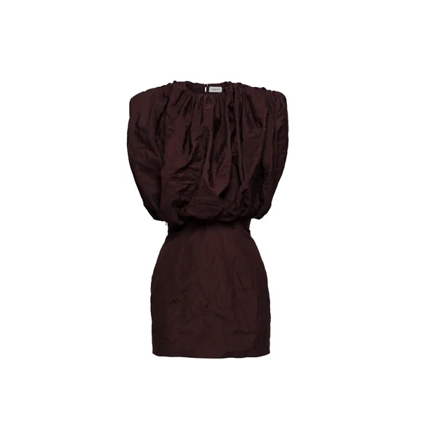 Magda Butrym Mini dress with gathered top in brown
