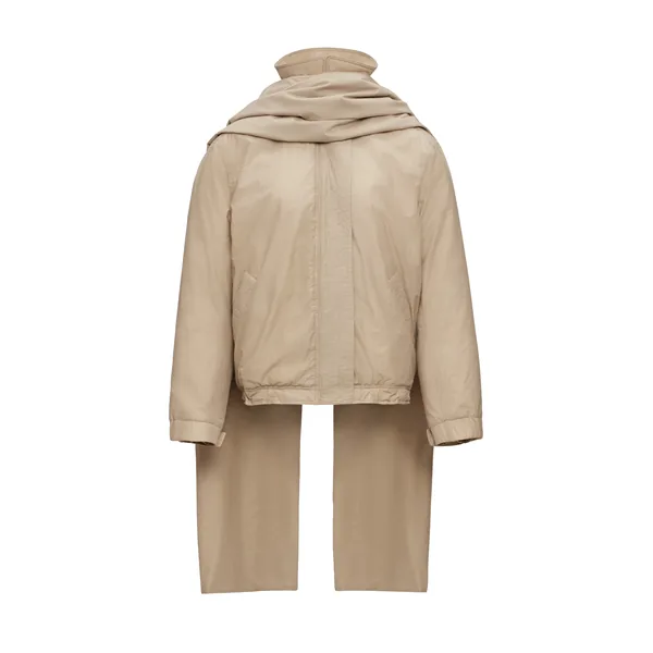 Magda Butrym Padded jacket with scarf in beige