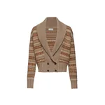 Magda Butrym Patterned cashmere cardigan with shawl collar in camel