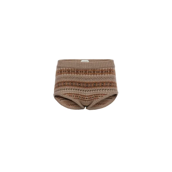 Magda Butrym Patterned cashmere shorts in camel