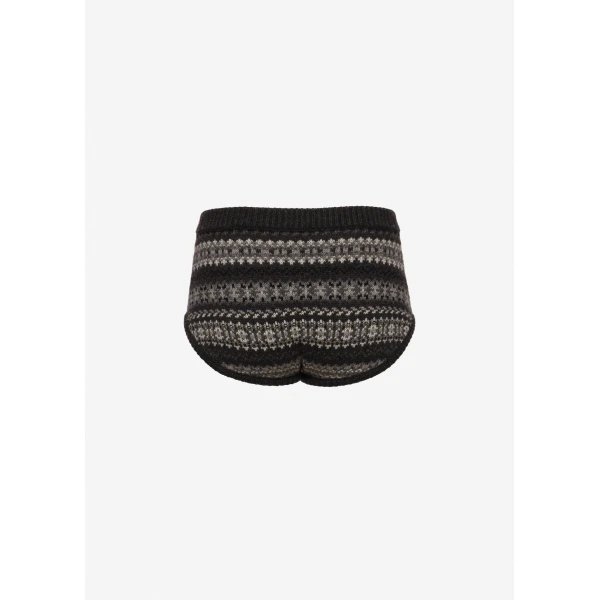 Magda Butrym Patterned cashmere shorts in grey, view 4