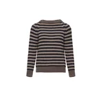 Magda Butrym Round-neck striped wool sweater in dark beige