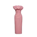 Magda Butrym Sculptural neckline fitted dress in pink