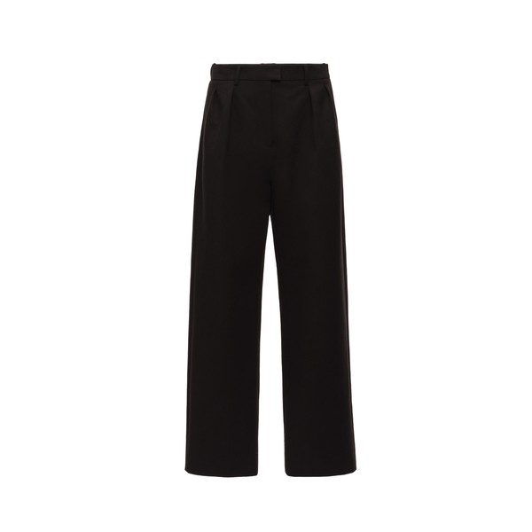 Magda Butrym Straight-leg cotton trousers with front pleats in black