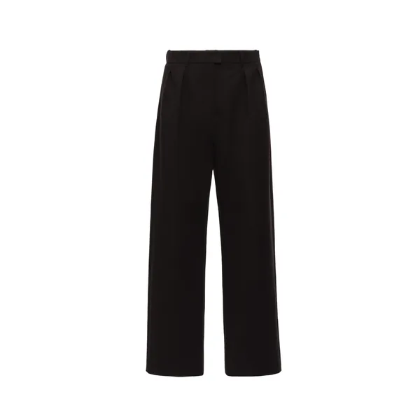 Magda Butrym Straight-leg cotton trousers with front pleats in black