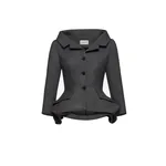 Magda Butrym Wool blazer with rose peplum in grey