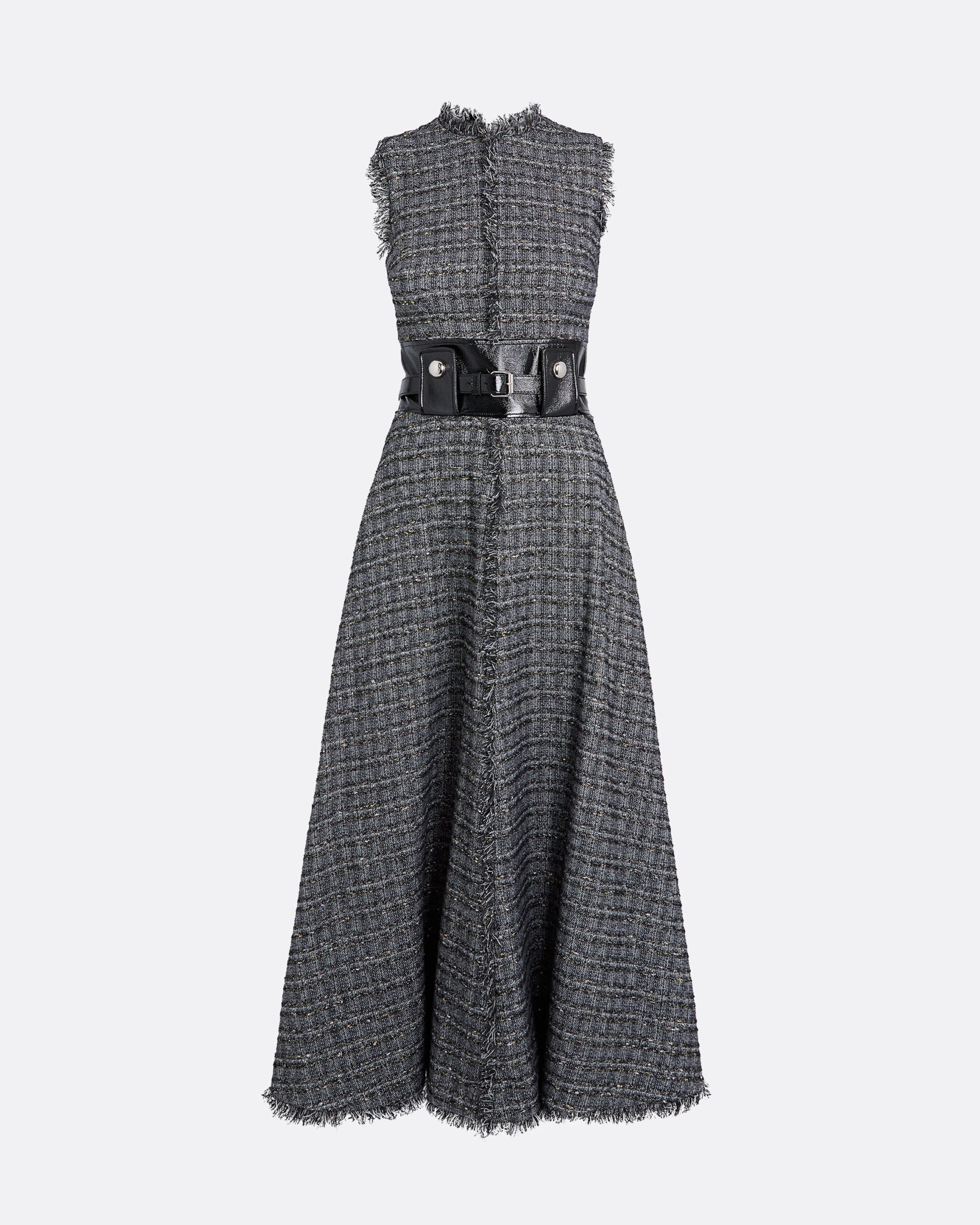 Maeva Metalllic Greyscale Midi Dress
