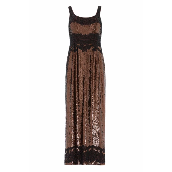 Dusklight Ankle Gown in Espresso/Black