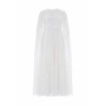 Needle and Thread Heart Lattice Ankle Gown in Chalk/Dusk Pink