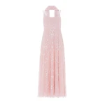 Needle and Thread Laurel Grace Cami Ankle Gown in Dusk Pink/Cream