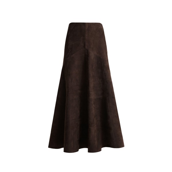 Nour Hammour Garnier in Mocha Suede Skirt