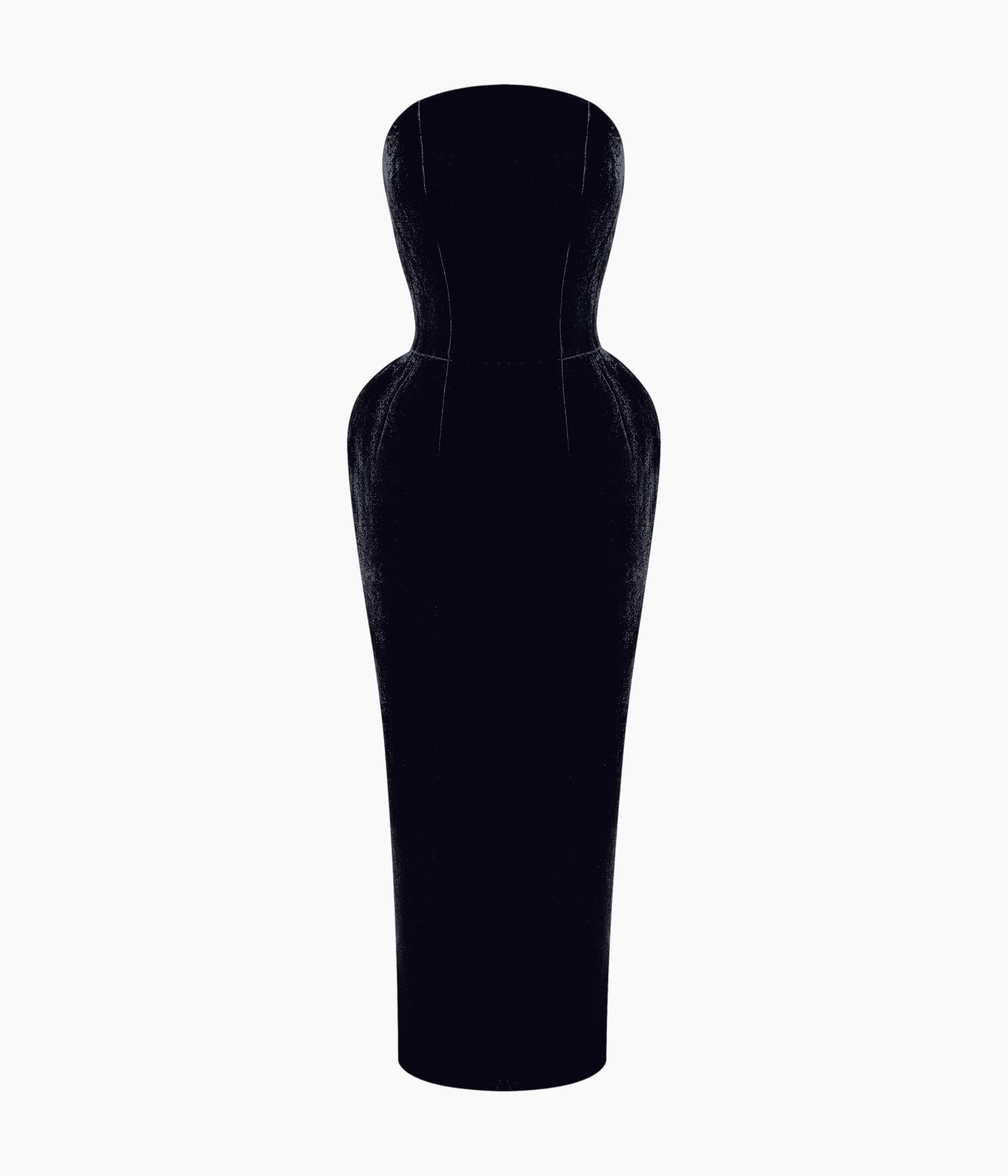 Velvet off-shoulder corset dress in Black