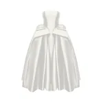 Rasario Satin Midi Dress with Sculptural Bow Details in White