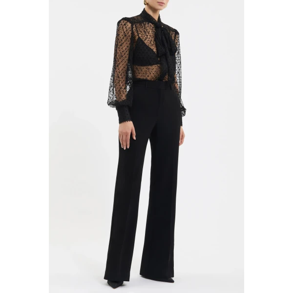 flocked spot lace