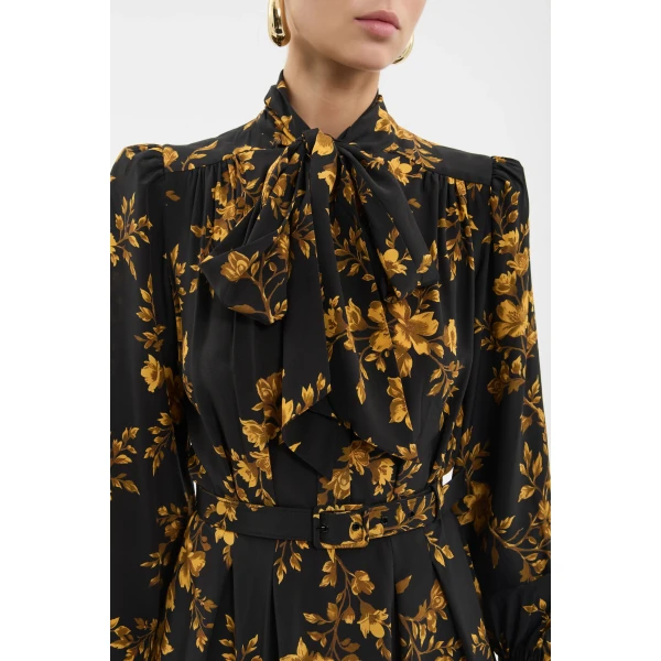 Rebecca Vallance Gilded Floral Long Sleeve Maxi Dress