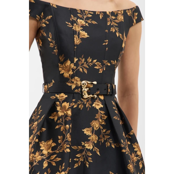 Rebecca Vallance Gilded Floral Midi Dress