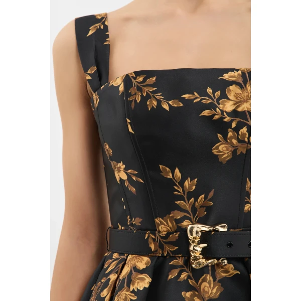Rebecca Vallance Gilded Floral Mini Dress
