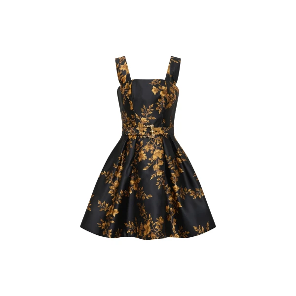 Rebecca Vallance Gilded Floral Mini Dress