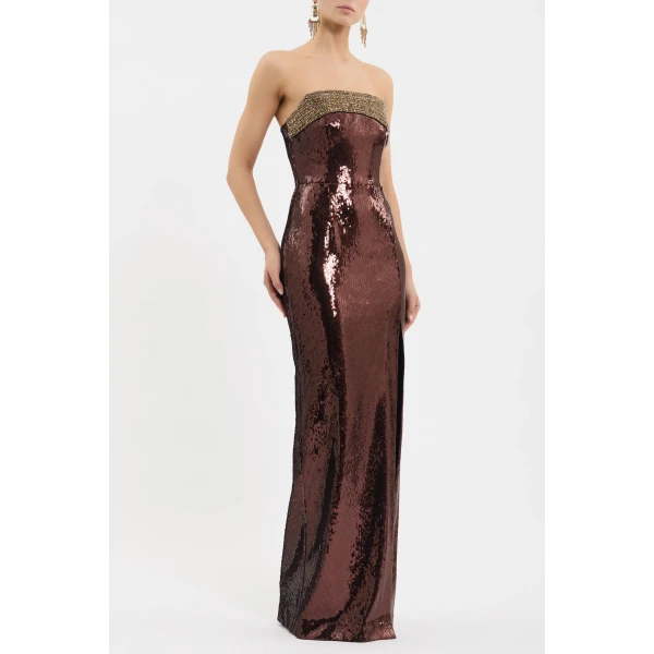 Rebecca Vallance Metallic gown