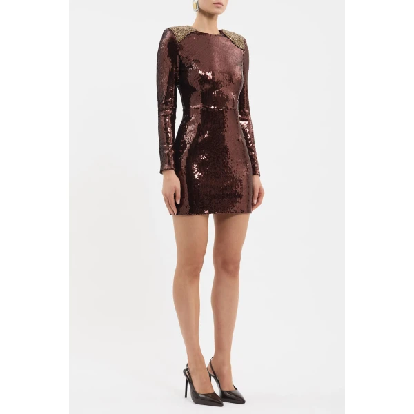 Rebecca Vallance Metallic mini dress